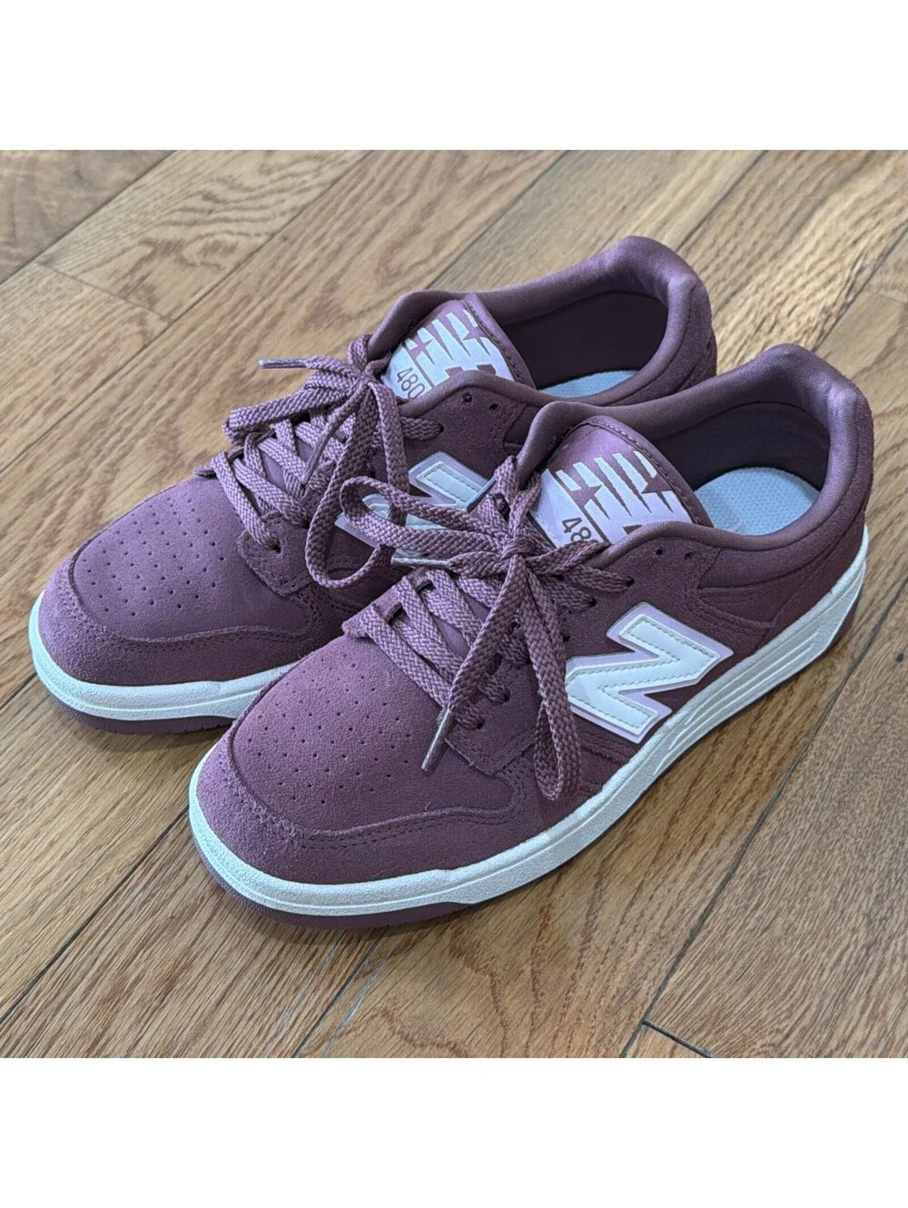Women’s Size US 7.5 New Balance 480 Shoes Burgundy Pink Sneakers (L 7.5 / R 8.5